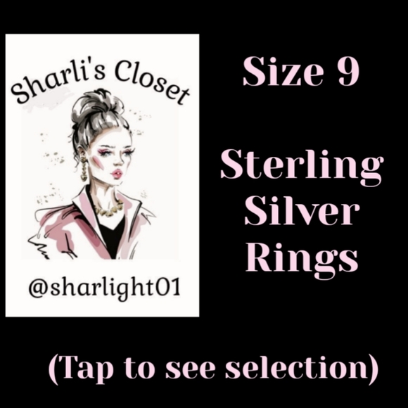 NEW Size 9 Genuine Sterling Silver Rings - Picture 2 of 7